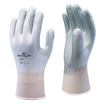 SHOWA® Atlas Assembly Grip 370W Nitrile-Coated Gloves, Medium, Gray/White, 370WM-07