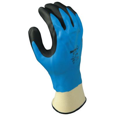 SHOWA® Foam Grip 377 Nitrile-Coated Gloves, X-Large, Black/Blue, 377XL-09