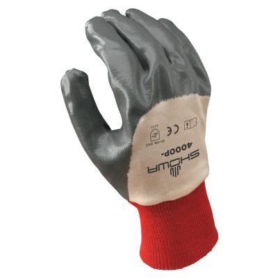 SHOWA® Nitri-Flex Nitrile Coated Gloves, Large, Gray/Red, 4000P-09