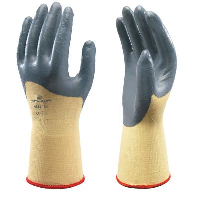 SHOWA® Zorb-IT Ultra Nitrile Palm Coated Work Gloves, Large, Black/Yellow, 4565-09