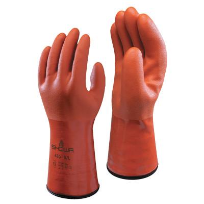 SHOWA® 460 Series Gloves, 9/Large, Orange, 460L-09