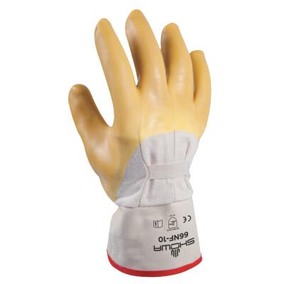 SHOWA® 66NF Natural Rubber Coated Gloves, Large, White/Yellow, 66NF-10