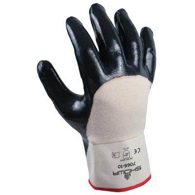 SHOWA® 7066 Series Gloves, Size 8, White/Navy, 7066-08