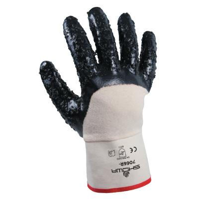 SHOWA® 7066 Series Gloves, 10/X-Large, Navy/White, Palm Coated, Rough Grip, 7066R-10