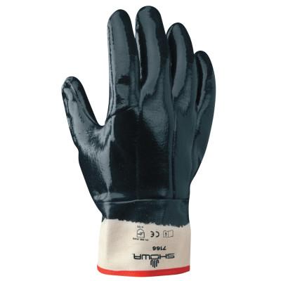 SHOWA® 7166 Series Gloves, 10/X-Large, Navy, Fully Coated, Smooth Grip, 7166-10