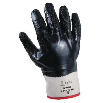 SHOWA® 7166 Series Gloves, 10/X-Large, Navy, Fully Coated, Rough Grip, 7166R-10