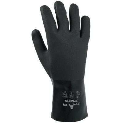 SHOWA® Black Knight PVC Gloves, Large, Black, 7712R-10