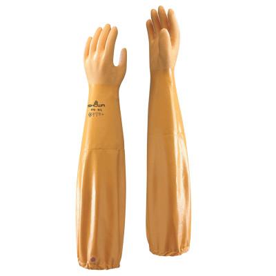 SHOWA® 772 Nitrile Gloves, 26 in Cuff, Interlock Knit Cotton Lining, 8, Yellow, 12 mil, 772M-08