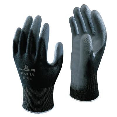 SHOWA® Hi-Tech Polyurethane Coated Gloves, Large , Black/Gray, BO500B-L