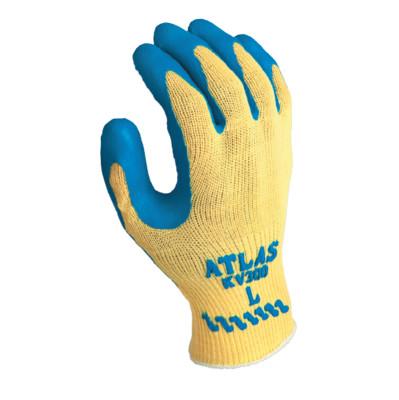 SHOWA® Atlas Rubber Palm-Coated Gloves, Large , Blue/Yellow, KV300L-09