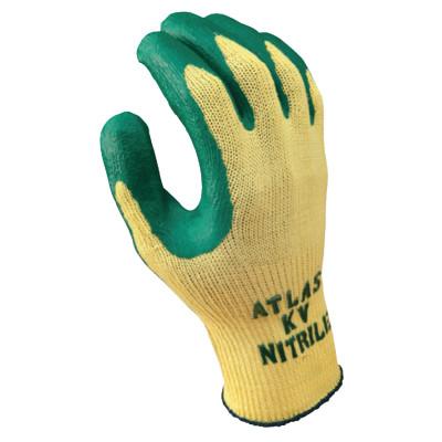 SHOWA® Atlas Nitrile Palm-Coated Gloves, Medium, Green/Yellow, KV350M-08