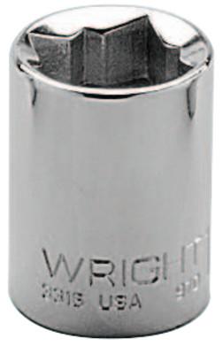 Wright Tool 3/8" Dr. Standard Sockets, 3/8 in Drive, 1/2 in, 8 Points, 3316