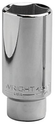 Wright Tool 1/2" Dr. Deep Sockets, 1/2 in Drive, 3/4 in, 12 Points, 4624