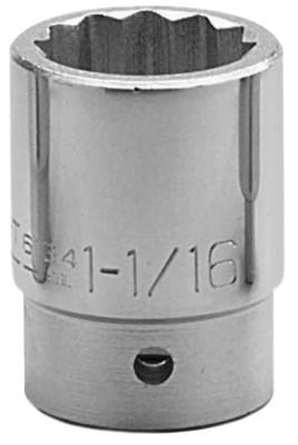 Wright Tool 3/4" Dr. Standard Sockets, 3/4 in Drive, 1 1/4 in, 12 Points, 6140