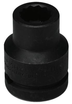 Wright Tool 3/4" Dr. Standard Impact Sockets, 3/4 in Drive, 1 in, 6 Points, 6832