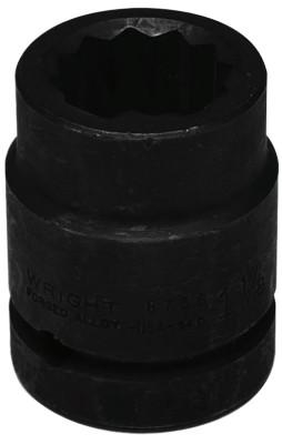 Wright Tool 1" Dr. Standard Impact Sockets, 1 in Drive, 1 3/8 in, 12 Points, 8744
