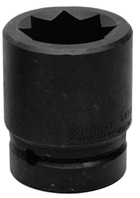 Wright Tool 8 Point Double Square Impact Railroad Sockets, 1 in Drive, 1 1/2 in, 8 Points, 8812