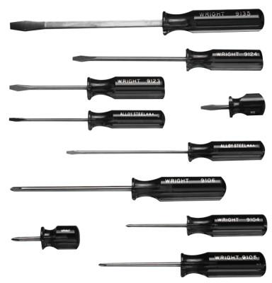 Wright Tool 10 Pc. Screwdriver Sets, Phillips; Slotted, 9476