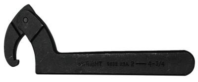 Wright Tool Adjustable Hook Spanner Wrenches, 2 in Opening, Hook, 6 3/8 in, 9630