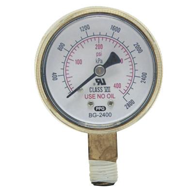 ORS Nasco Pressure Gauge, 2 in, 100 psi, Brass, 1/4 in NPT, B2100