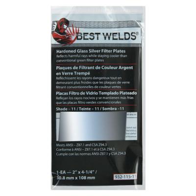 Best Welds Glass Silver Mirror Filter Plate, Silver/11, 2 in x 4.25 in, Glass, 932-115-11