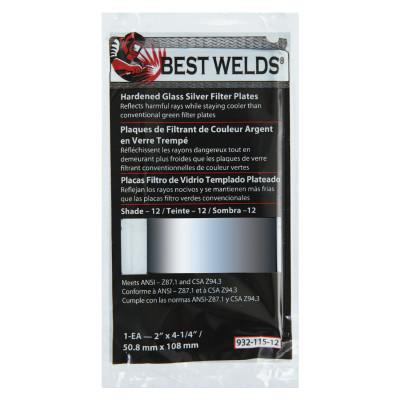 Best Welds Glass Silver Mirror Filter Plate, Silver/14, 4.5 in x 5.25 in, Glass, 932-117-14