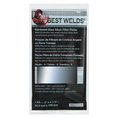 Best Welds Glass Silver Mirror Filter Plate, Silver/9, 2 in x 4.25 in, Glass, 932-115-9