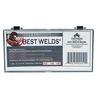 Best Welds Glass Magnifier Plate, 2 in x 4.25 in, 1.5 Diopter, Clear, 932-145-150