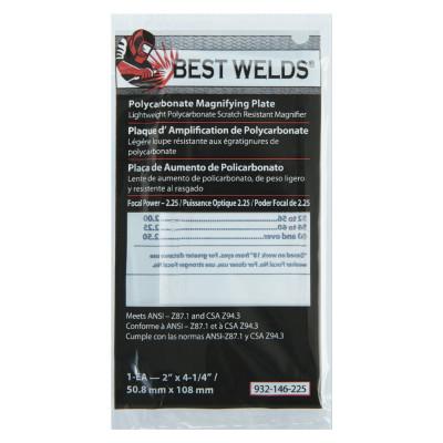 ORS Nasco Plastic Magnifier Plate, 2 in x 4.25 in, 2.25 Diopter, Polycarbonate, Clear, 932-146-225