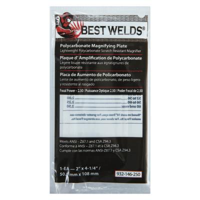 ORS Nasco Plastic Magnifier Plate, 2 in x 4.25 in, 2.5 Diopter, Polycarbonate, Clear, 932-146-250