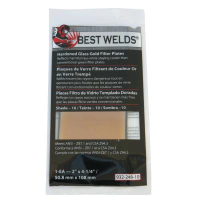 ORS Nasco Hardened Glass Gold Filter Plate, Gold/10, 2 in x 4.25 in, SH10, Glass, 932-248-10