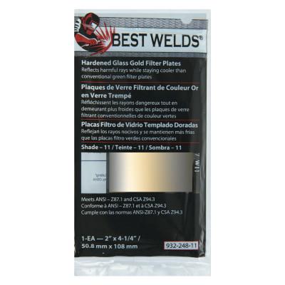 ORS Nasco Hardened Glass Gold Filter Plate, Gold/11, 2 in x 4.25 in, SH11, Glass, 932-248-11