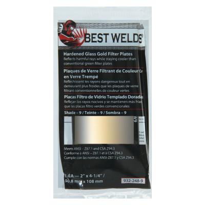 ORS Nasco Hardened Glass Gold Filter Plate, Gold/9, 2 in x 4.25 in, SH9, Glass, 932-248-9