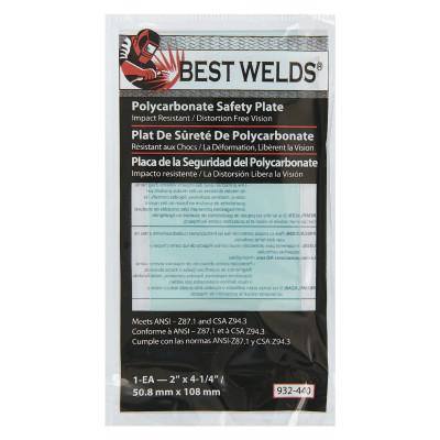 ORS Nasco Safety Plate, 2 in x 4.25 in, Polycarbonate, Clear, 932-440
