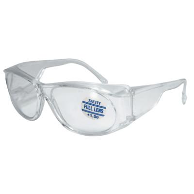 ORS Nasco Full-Lens Magnifying Safety Glasses, 1.5 Diopter, Clear Polycarbonate Lens/Tint, Clear Frame, MS150