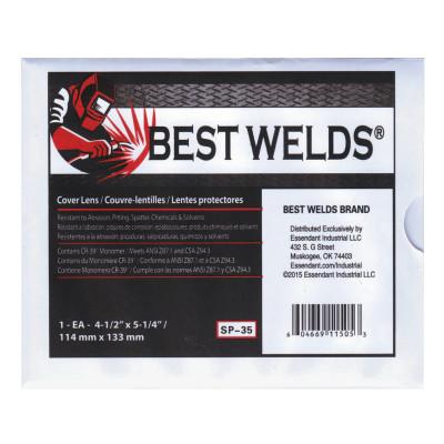 Best Welds Cover Lens, Scratch/Static Resistant, 4 1/2 in x 5 1/4 in, 70% CR-39 Plastic, SP-35