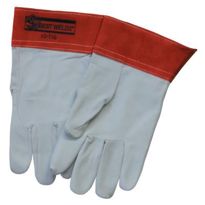 ORS Nasco 10-TIG Capeskin Welding Gloves, Medium, White/Red, 10TIG-M