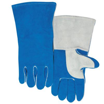 Best Welds Quality Welding Gloves, Split Cowhide, Large, Blue, 700GC-L