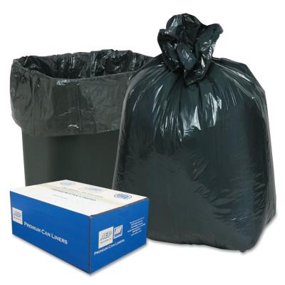 WEBSTER INDUSTRIES 2-Ply Low-Density Can Liners, 16gal, .6mil, 24 x 33, Black, 243115B