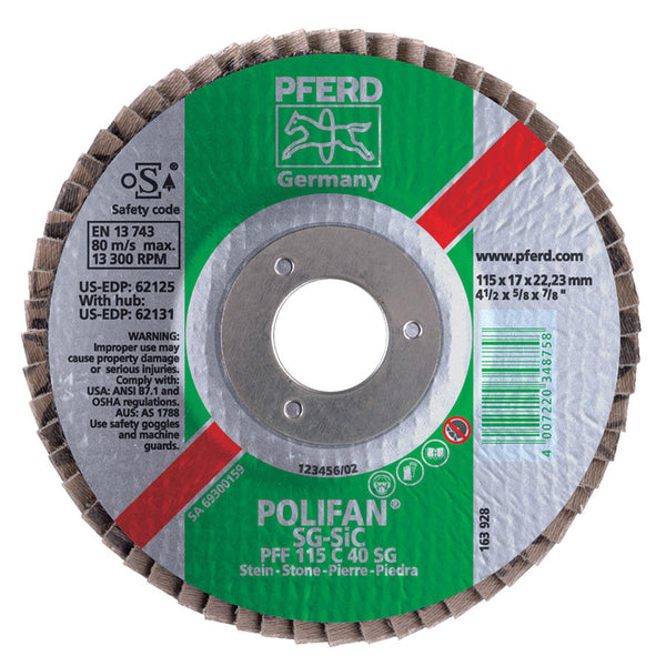 PFERD Type 27 Polifan SG 4-1/2" Flap Discs - AMMC
