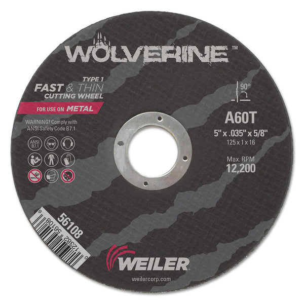 Weiler Wolverine Type 01 5" Thin Cutting Wheel - AMMC
